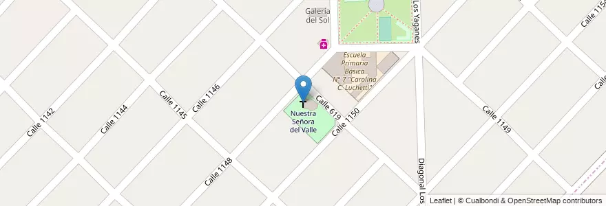 Mapa de ubicacion de Nuestra Señora del Valle en アルゼンチン, ブエノスアイレス州, Partido De Florencio Varela, Ingeniero Juan Allan.