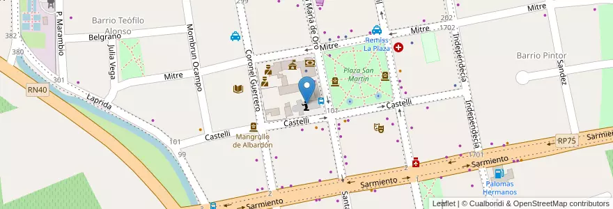Mapa de ubicacion de Nuestra Señorade los Desamparados en Аргентина, Сан-Хуан, Чили, Albardón.