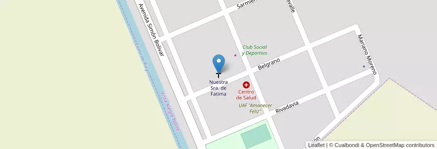 Mapa de ubicacion de Nuestra Sra. de Fatima en アルゼンチン, チリ, ネウケン州, Departamento Confluencia, Vista Alegre, Vista Alegre Norte.