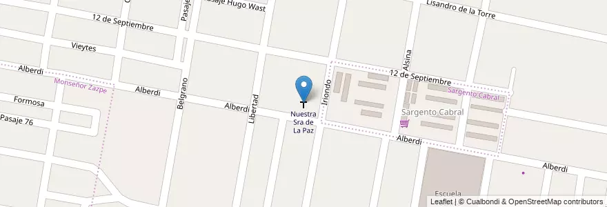Mapa de ubicacion de Nuestra Sra de La Paz en Argentina, Santa Fe, Departamento La Capital, Santo Tomé.