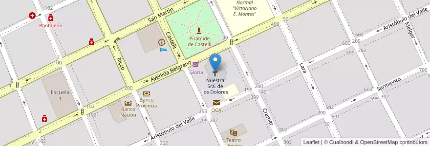 Mapa de ubicacion de Nuestra Sra. de los Dolores en آرژانتین, استان بوئنوس آیرس, Partido De Dolores, Dolores.