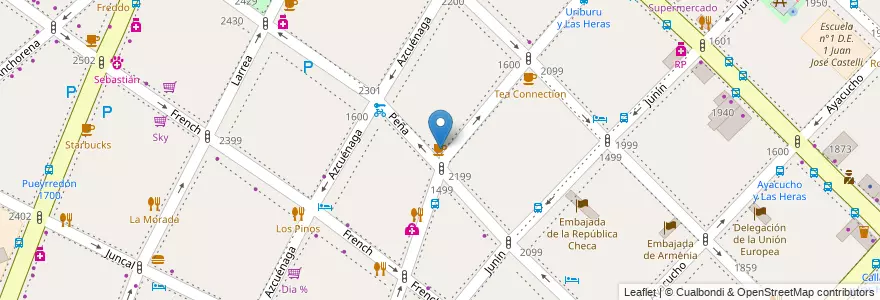 Mapa de ubicacion de Nuestras Delicias, Recoleta en Аргентина, Буэнос-Айрес, Comuna 2, Буэнос-Айрес.