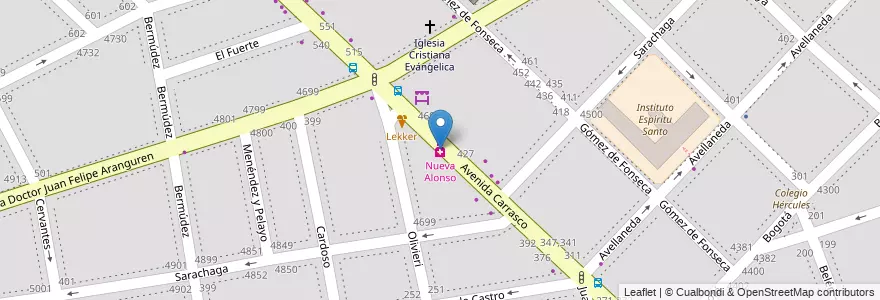 Mapa de ubicacion de Nueva Alonso, Velez Sarsfield en アルゼンチン, Ciudad Autónoma De Buenos Aires, ブエノスアイレス, Comuna 10.