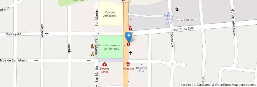 Mapa de ubicacion de Nueva Cabildo II en アルゼンチン, サンフアン州, チリ, Chimbas.