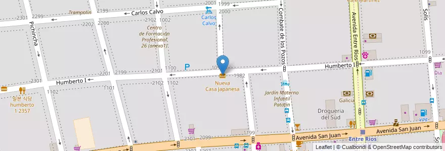 Mapa de ubicacion de Nueva Casa Japanesa, San Cristobal en Аргентина, Буэнос-Айрес, Comuna 3, Буэнос-Айрес.