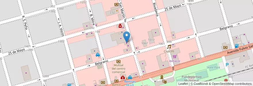 Mapa de ubicacion de Nueva Casa Magni en Arjantin, Córdoba, Departamento San Justo, Municipio Arroyito, Pedanía Arroyito, Arroyito.