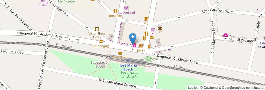 Mapa de ubicacion de Nueva Crucci en Argentina, Buenos Aires, Partido De Tres De Febrero, Villa Bosch.