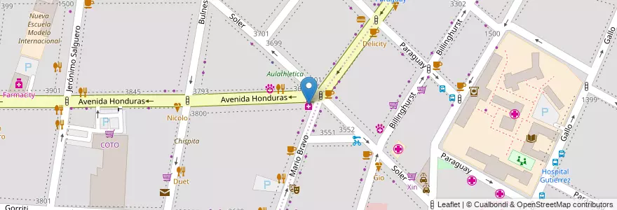 Mapa de ubicacion de Nueva Delta, Palermo en آرژانتین, Ciudad Autónoma De Buenos Aires, Buenos Aires, Comuna 14.