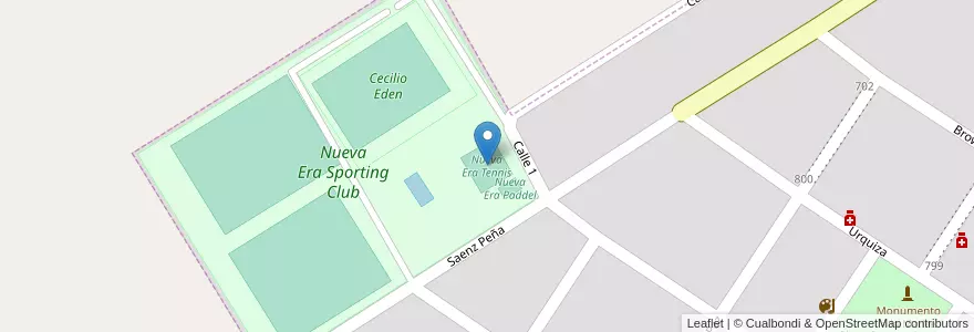 Mapa de ubicacion de Nueva Era Tennis en Arjantin, Santa Fe, Departamento General López, Municipio De María Teresa.