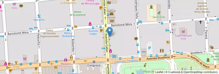 Mapa de ubicacion de Nueva Escuela de Diseño y Comunicación, San Nicolas en آرژانتین, Ciudad Autónoma De Buenos Aires, Buenos Aires.