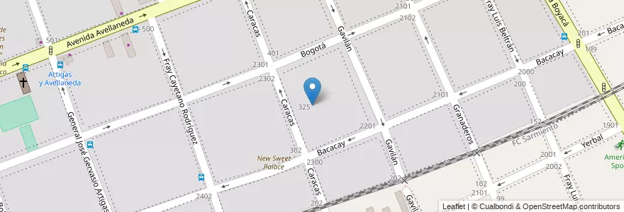 Mapa de ubicacion de Nueva Escuela de Educación La Obra, Flores en アルゼンチン, Ciudad Autónoma De Buenos Aires, Comuna 7, ブエノスアイレス.