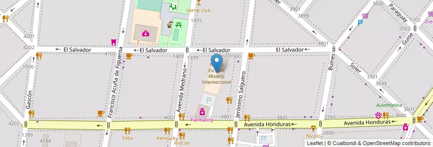 Mapa de ubicacion de Nueva Escuela Modelo Internacional, Palermo en 阿根廷, Ciudad Autónoma De Buenos Aires, 布宜诺斯艾利斯, Comuna 14.
