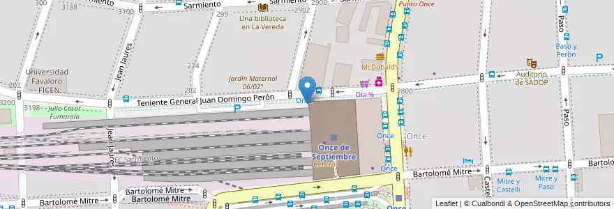 Mapa de ubicacion de Nueva Estación Once, Balvanera en Argentinien, Ciudad Autónoma De Buenos Aires, Comuna 3, Buenos Aires.