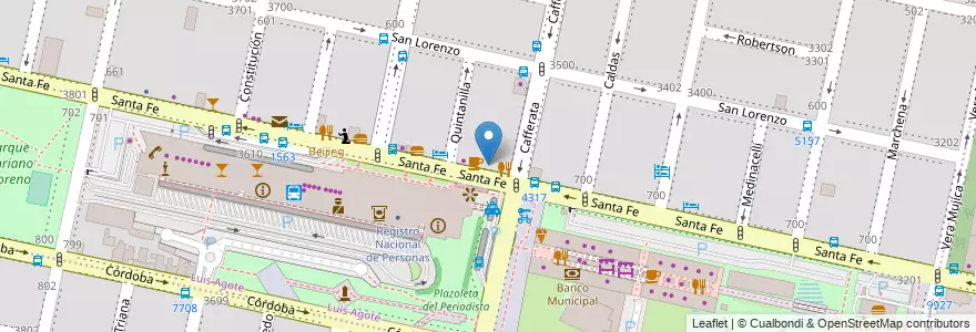 Mapa de ubicacion de Nueva Estación en الأرجنتين, سانتا في, Departamento Rosario, Municipio De Rosario, روساريو.