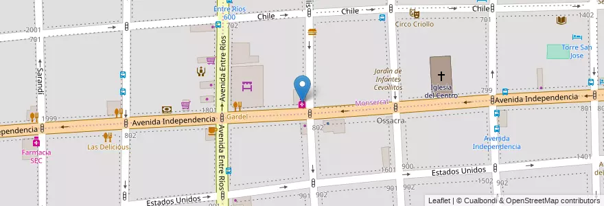 Mapa de ubicacion de Nueva Farmacia, Montserrat en Arjantin, Ciudad Autónoma De Buenos Aires, Buenos Aires.