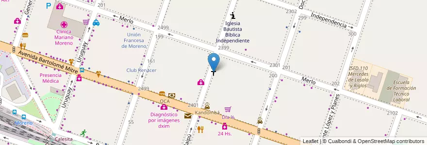 Mapa de ubicacion de Nueva Iglesia Apostólica en Arjantin, Buenos Aires, Partido De Moreno, Moreno.
