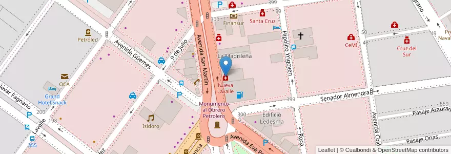 Mapa de ubicacion de Nueva Lavalle en Arjantin, Santa Cruz, Şili, Mercado De La Ciudad, Deseado, Caleta Olivia.