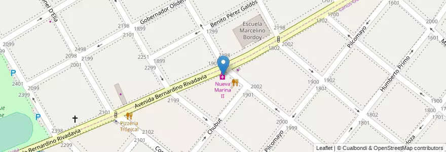 Mapa de ubicacion de Nueva Marina II en Argentine, Province De Buenos Aires, Partido De Lanús, Lanús Oeste.