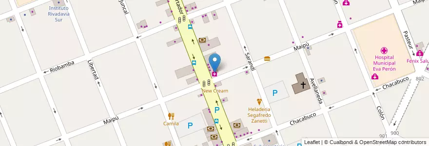 Mapa de ubicacion de Nueva Merlo en Arjantin, Buenos Aires, Partido De Merlo, Merlo.