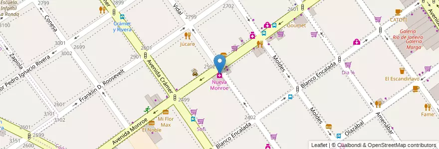 Mapa de ubicacion de Nueva Monroe, Belgrano en Argentina, Ciudad Autónoma De Buenos Aires, Buenos Aires, Comuna 13.