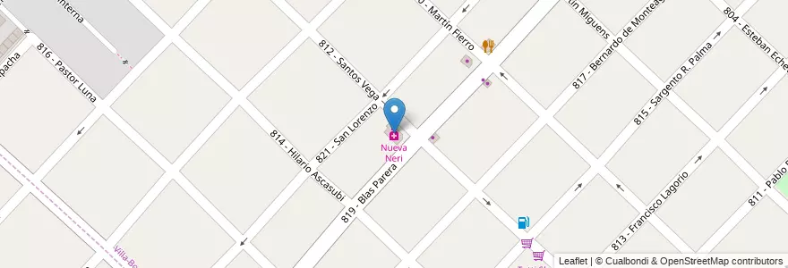 Mapa de ubicacion de Nueva Neri en Arjantin, Buenos Aires, Partido De Tres De Febrero, Villa Bosch.