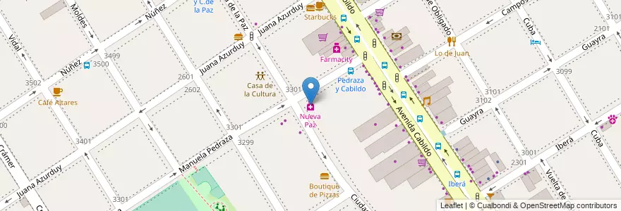 Mapa de ubicacion de Nueva Paz, Nuñez en آرژانتین, Ciudad Autónoma De Buenos Aires, Buenos Aires, Comuna 13.