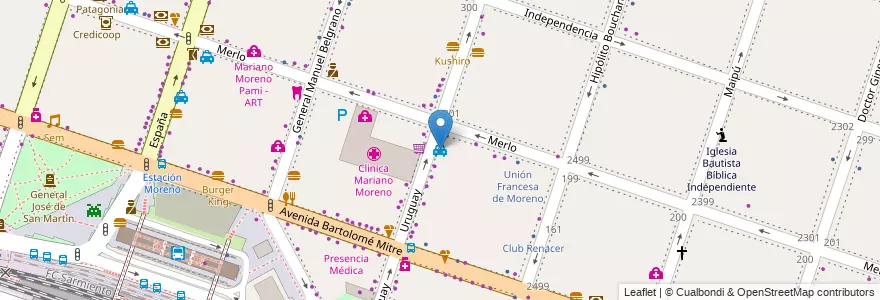 Mapa de ubicacion de Nueva Senda en アルゼンチン, ブエノスアイレス州, Partido De Moreno, Moreno.
