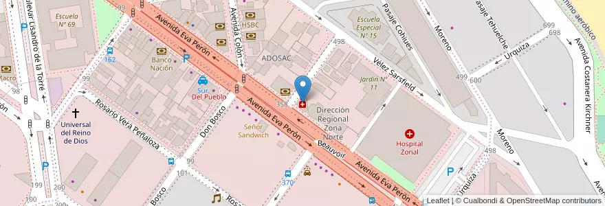 Mapa de ubicacion de Nueva Sur en Argentinië, Santa Cruz, Chili, Mercado De La Ciudad, Deseado, Caleta Olivia.