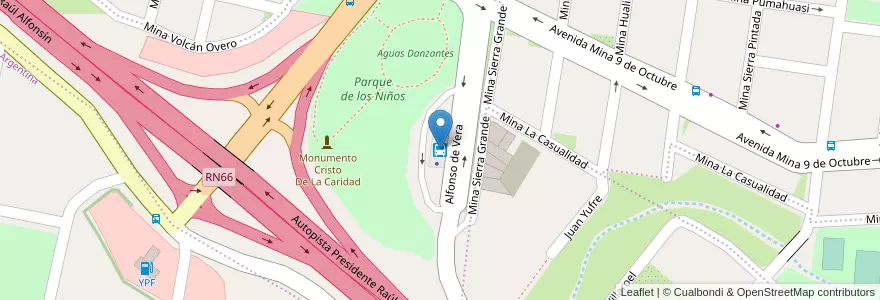 Mapa de ubicacion de Nueva Terminal de Ómnibus en Argentinië, Jujuy, Departamento Palpalá, Municipio De Palpalá.