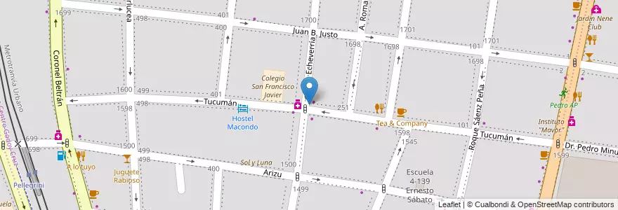 Mapa de ubicacion de Nueva Tucuman en 阿根廷, 智利, Mendoza, Godoy Cruz, Departamento Godoy Cruz, Distrito Ciudad De Godoy Cruz.
