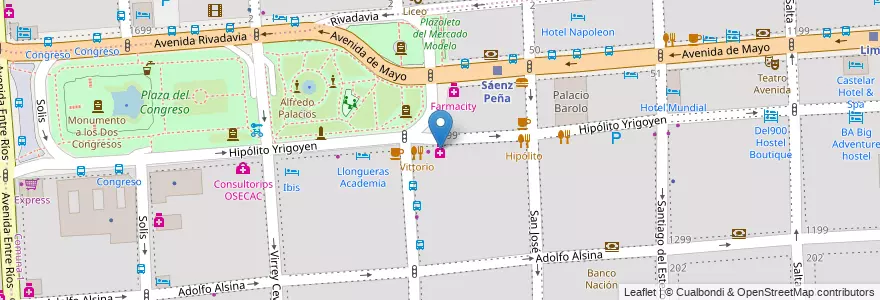 Mapa de ubicacion de Nueva Victoria, Montserrat en Arjantin, Ciudad Autónoma De Buenos Aires, Comuna 1, Buenos Aires.