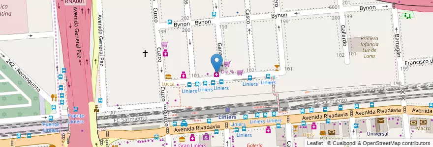Mapa de ubicacion de Nueva Viedma, Liniers en الأرجنتين, Ciudad Autónoma De Buenos Aires, Comuna 9, Buenos Aires.