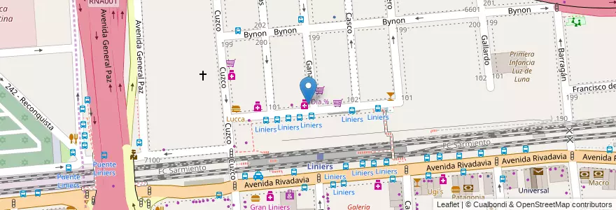 Mapa de ubicacion de Nueva Viedma, Liniers en 아르헨티나, Ciudad Autónoma De Buenos Aires, Comuna 9, 부에노스아이레스.