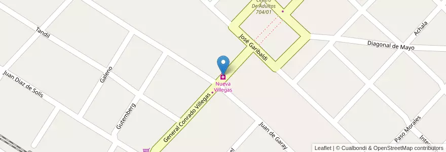Mapa de ubicacion de Nueva Villegas en Arjantin, Buenos Aires, Partido De Hurlingham, William C. Morris.