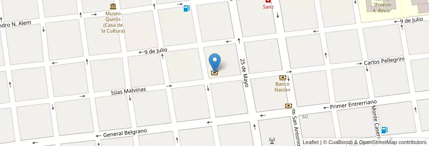 Mapa de ubicacion de Nuevo Banco de Entre Ríos en Arjantin, Entre Ríos, Departamento Gualeguay, Distrito Cuchilla, Gualeguay.