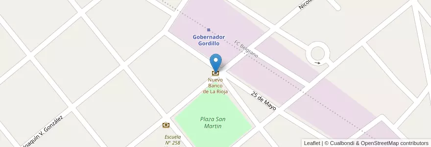 Mapa de ubicacion de Nuevo Banco de La Rioja en Argentina, La Rioja, Departamento Chamical, Chamical.