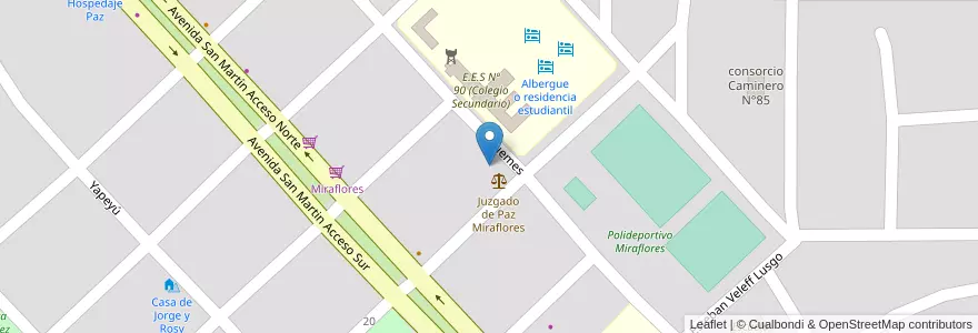 Mapa de ubicacion de Nuevo banco del Chaco en 阿根廷, Chaco, Departamento General Güemes, Municipio De Miraflores, Miraflores.