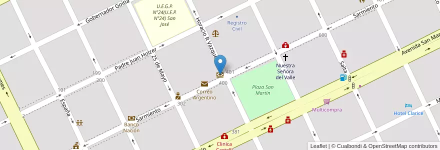 Mapa de ubicacion de Nuevo Banco Del Chaco en 아르헨티나, Chaco, Departamento General Güemes, Municipio De Juan José Castelli, Juan José Castelli, Juan Jose Castelli.