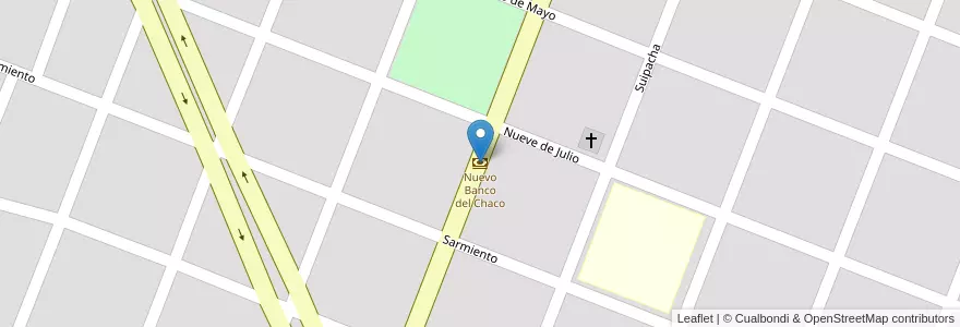 Mapa de ubicacion de Nuevo Banco del Chaco en Argentina, Chaco, Departamento Presidencia De La Plaza, Municipio De Presidencia De La Plaza, Presidencia De La Plaza.