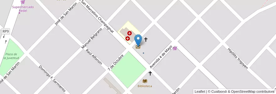 Mapa de ubicacion de Nuevo Banco del Chaco en Arjantin, Chaco, Departamento General Güemes, Municipio De Misión Nueva Pompeya, Misión Nueva Pompeya.