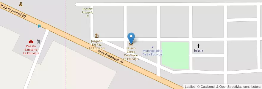Mapa de ubicacion de Nuevo Banco Del Chaco La Eduvigis en 阿根廷, Chaco, Departamento Libertador General San Martín, Municipio De La Eduvigis, La Eduvigis.
