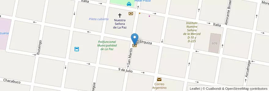 Mapa de ubicacion de Nuevo Bersa en アルゼンチン, エントレ・リオス州, Departamento La Paz, Distrito Estacas, La Paz.