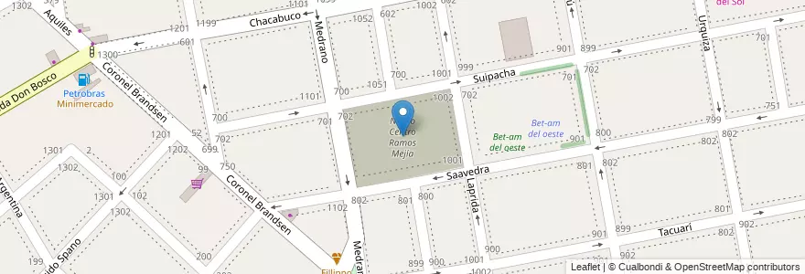 Mapa de ubicacion de Nuevo Centro Ramos Mejía en Argentinië, Buenos Aires, Partido De La Matanza, Ramos Mejía.