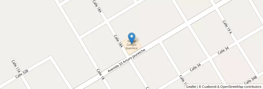 Mapa de ubicacion de Nuevo Colegio Guernica en 阿根廷, 布宜诺斯艾利斯省, Partido De Presidente Perón.