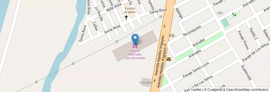 Mapa de ubicacion de Nuevo Mercado San Fernando en Arjantin, Buenos Aires, Partido De San Fernando.