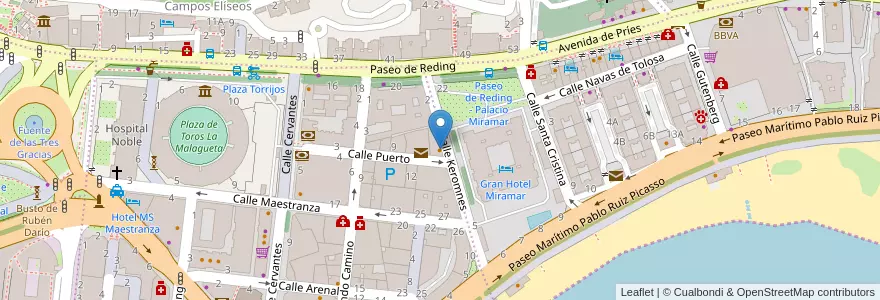 Mapa de ubicacion de Nuevo Miramar en اسپانیا, Andalucía, Málaga, Málaga-Costa Del Sol, Málaga.