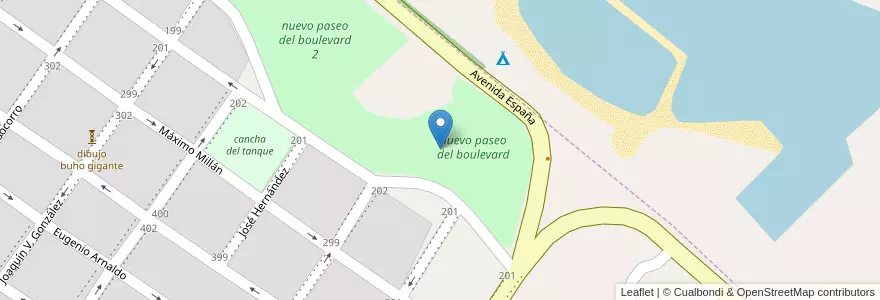 Mapa de ubicacion de nuevo paseo del boulevard en آرژانتین, استان بوئنوس آیرس, Partido De San Pedro.