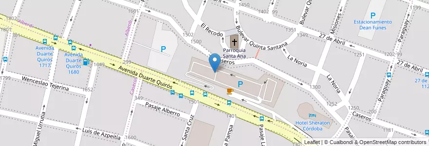 Mapa de ubicacion de Nuevocentro Shopping en آرژانتین, Córdoba, Departamento Capital, Pedanía Capital, Córdoba, Municipio De Córdoba.