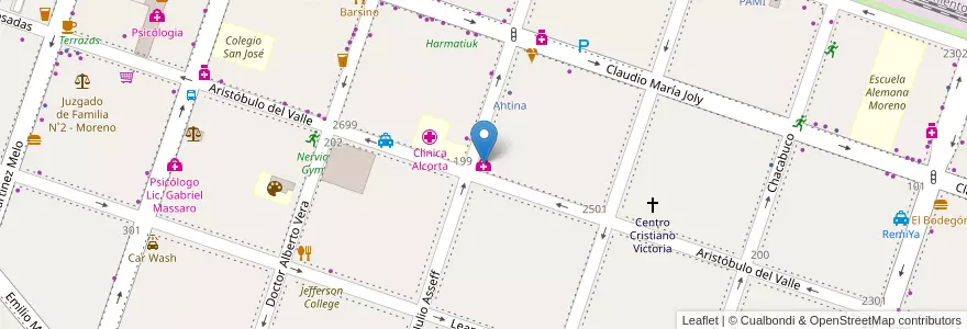 Mapa de ubicacion de Núkleo Kinesiologia en الأرجنتين, بوينس آيرس, Partido De Moreno, Moreno.