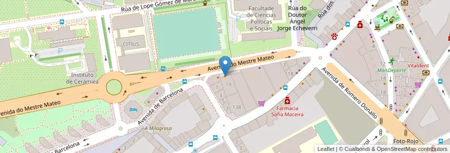 Mapa de ubicacion de Numaru en Espagne, Galice, A Corogne, Santiago, Santiago De Compostela.